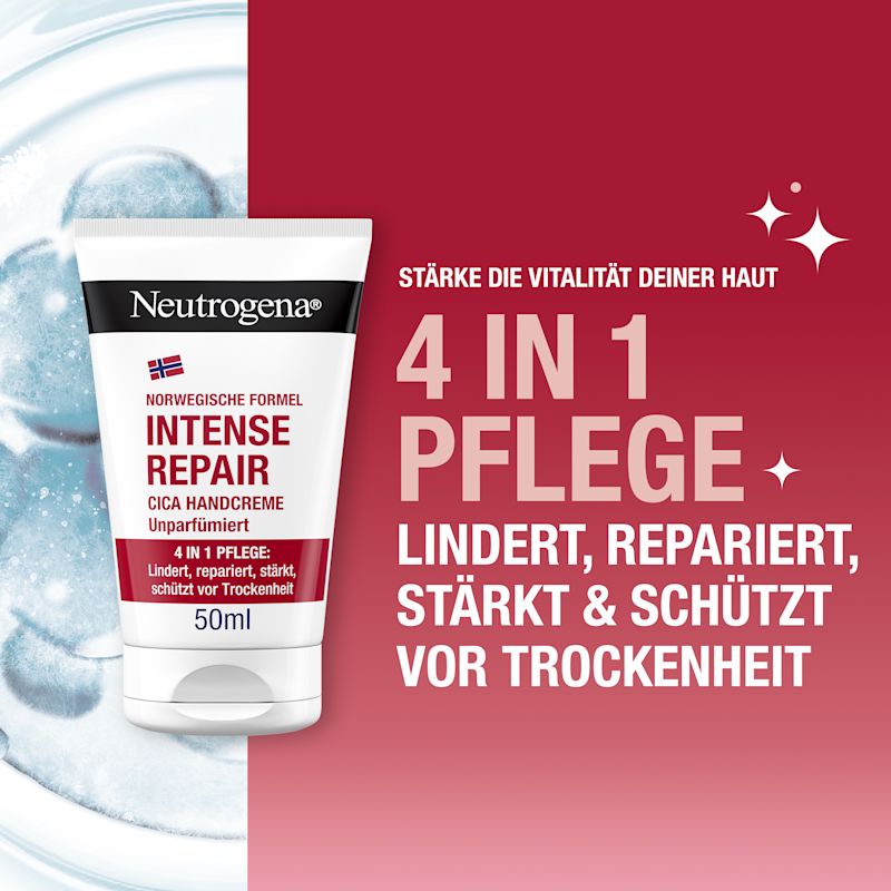 4 in 1 Pflege, lindert, repariert, stärkt und schützt vor Trockenheit