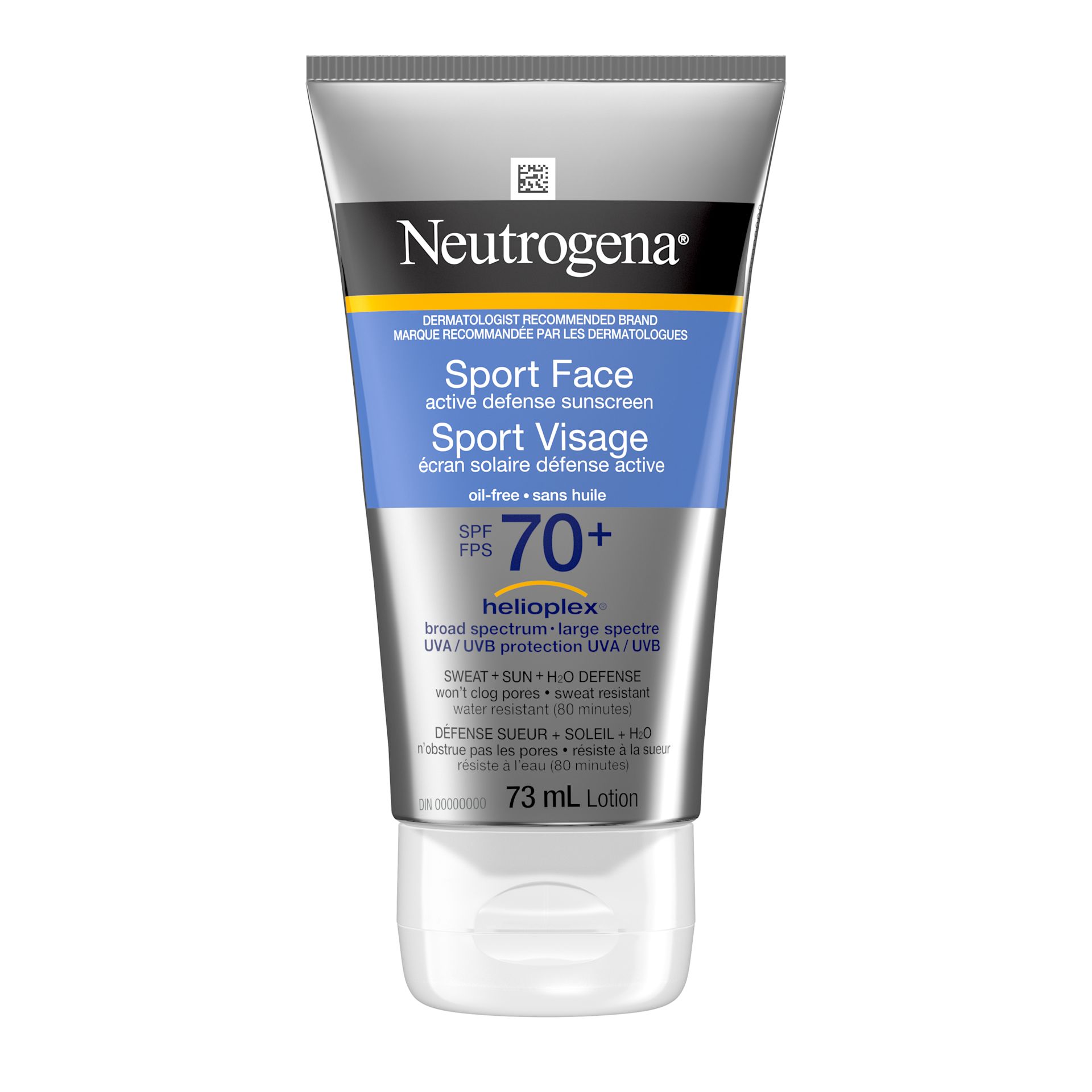 Front shot of NEUTROGENA® Sport Face Active Defense SPF 70, 73mL