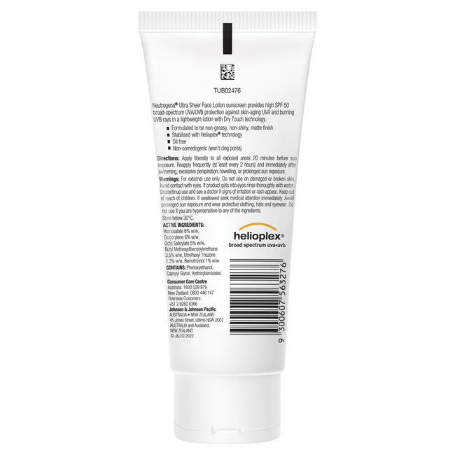 Neutrogena® Ultra Sheer Face Lotion SPF 50 88mL - Image 2 - Neutrogena - en-AU