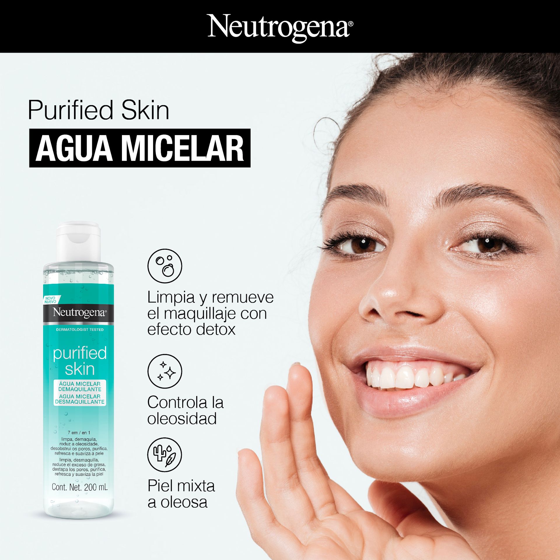 NEUTROGENA® PURIFIED SKIN® Agua Micelar 7 en 1 - Image 2 - Neutrogena - es-AR