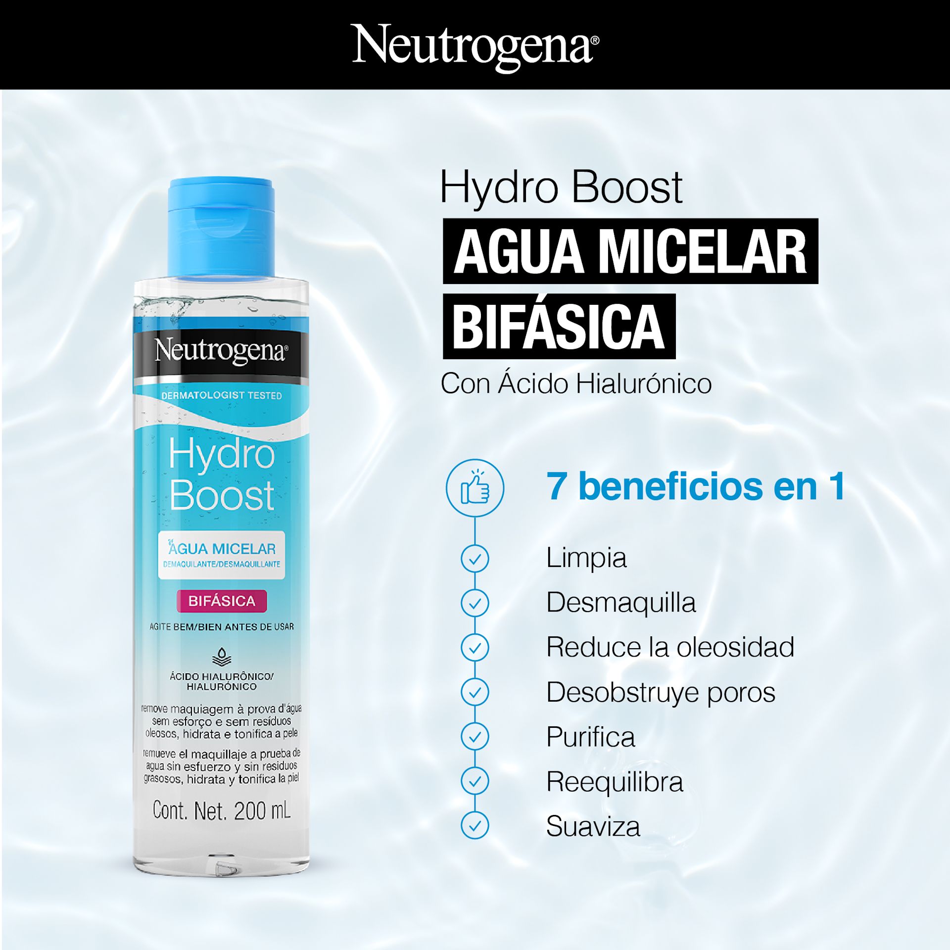 NEUTROGENA® HYDRO BOOST® Agua Micelar Bifásica - Image 3 - Neutrogena - es-AR