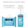 Neutrogena® Hydration Boost Cleansing Regimen Duo: Remove Makeup with Cleansing Wipes With Hyaluronic Acid then Cleanse with Hydro Boost Hydrating Fragrance Free Gel Cleanser