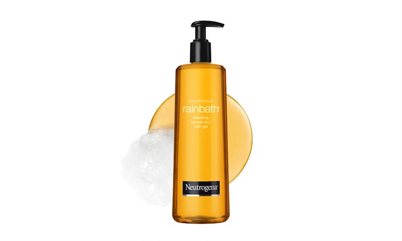 Neutrogena® Rainbath® shower and bath gel front of pack and texture swatch