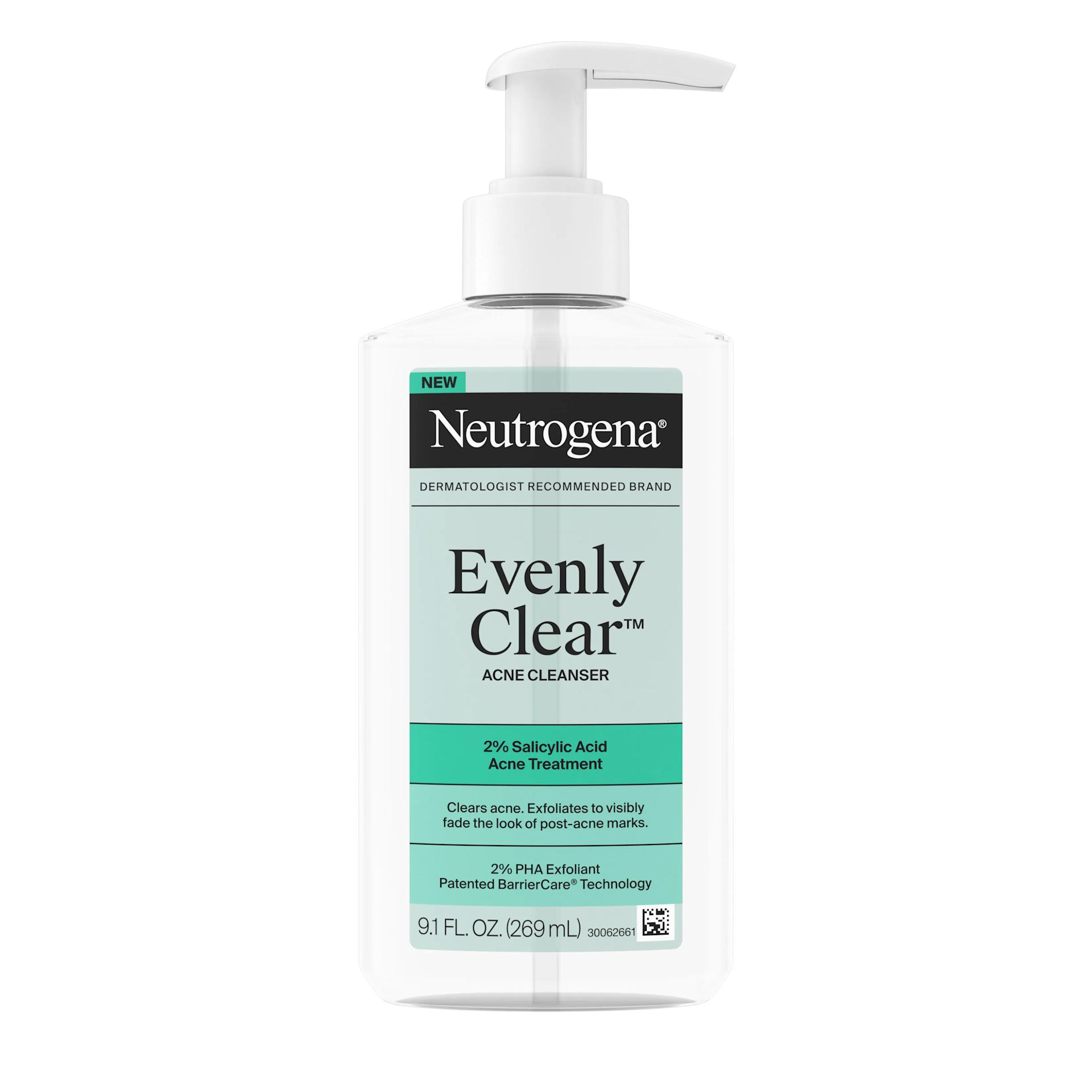 Evenly Clear™ Acne Cleanser Front of Packaging