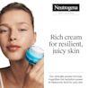 Woman holding an open jar of Neutrogena Hydro Boost Gel Cream for extra dry skin, showing lightweigh moisturizer for deep hydration