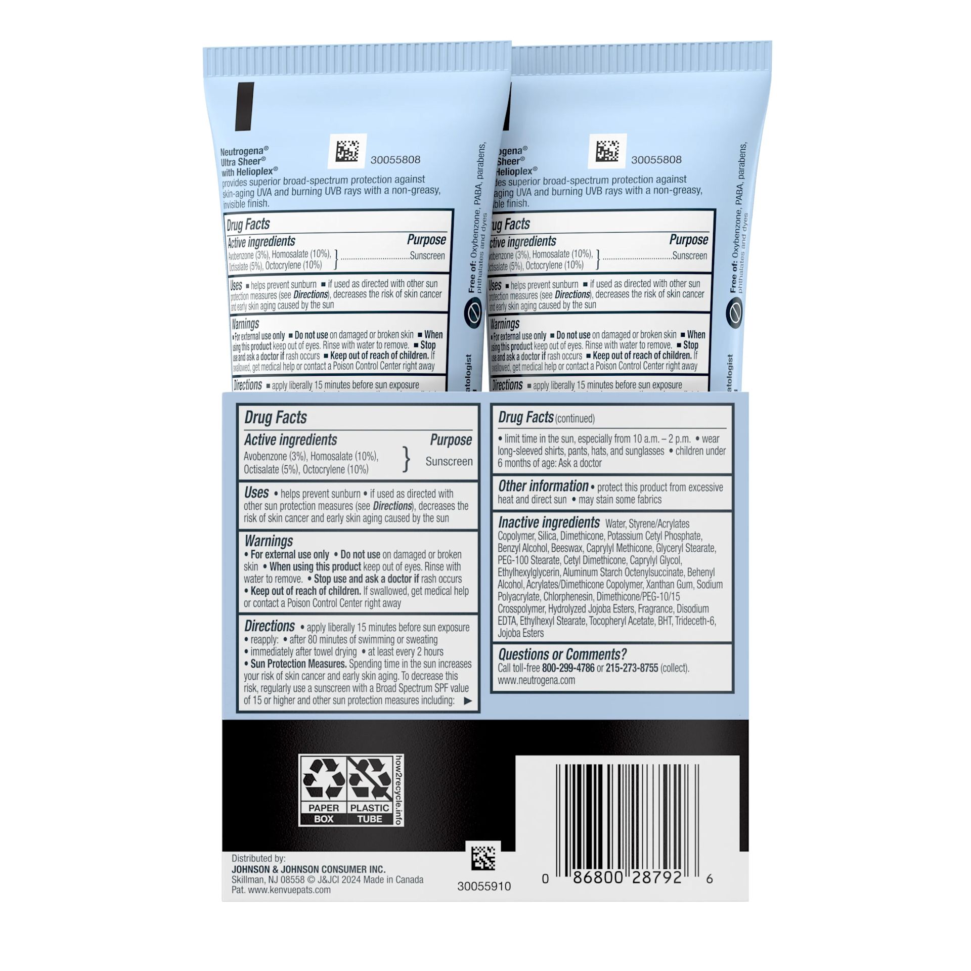Neutrogena Ultra Sheer Dry-Touch SPF 45 Sunscreen Lotion, two, Two 3 fl. oz 