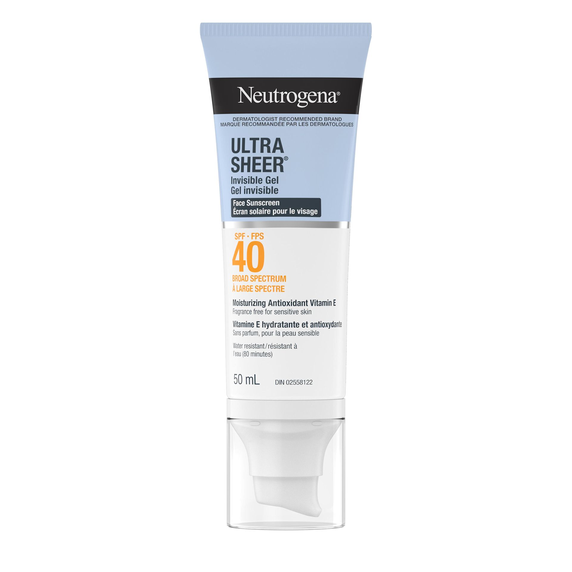 Neutrogena® ULTRA SHEER® Invisible Gel Face Sunscreen SPF 40, 50mL