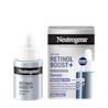 Vorderansicht Neutrogena® Retinol Boost+ Intensives Serum Produkt neben der Verpackung