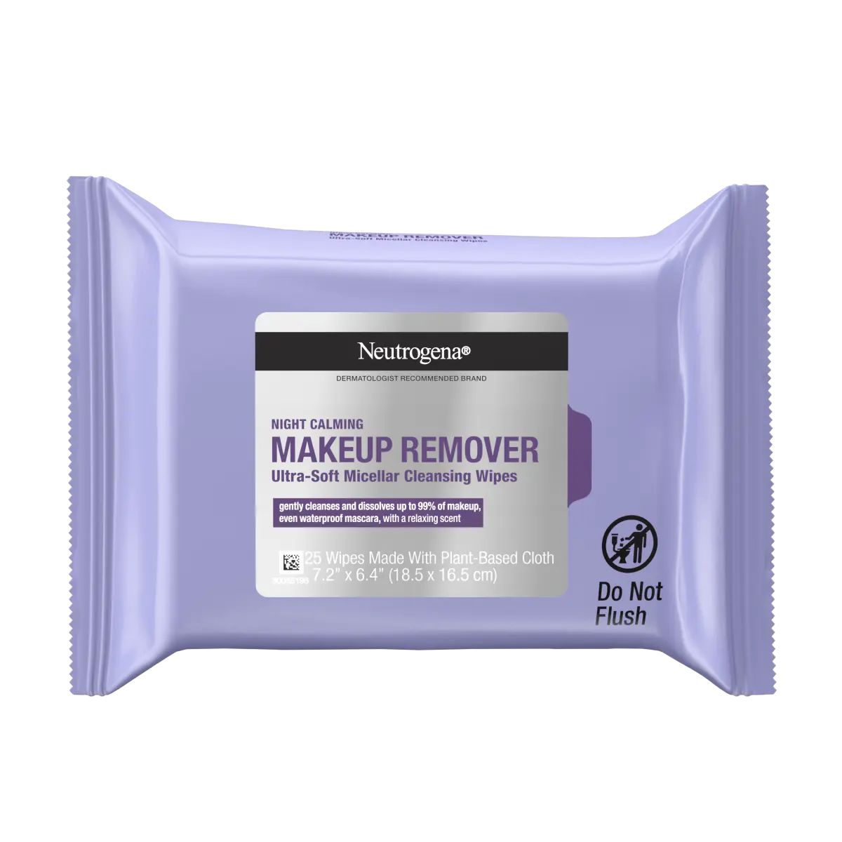 Neutrogena Night Calming Makeup Remover Ultra-Soft Micellar Wipes Front of Packaging