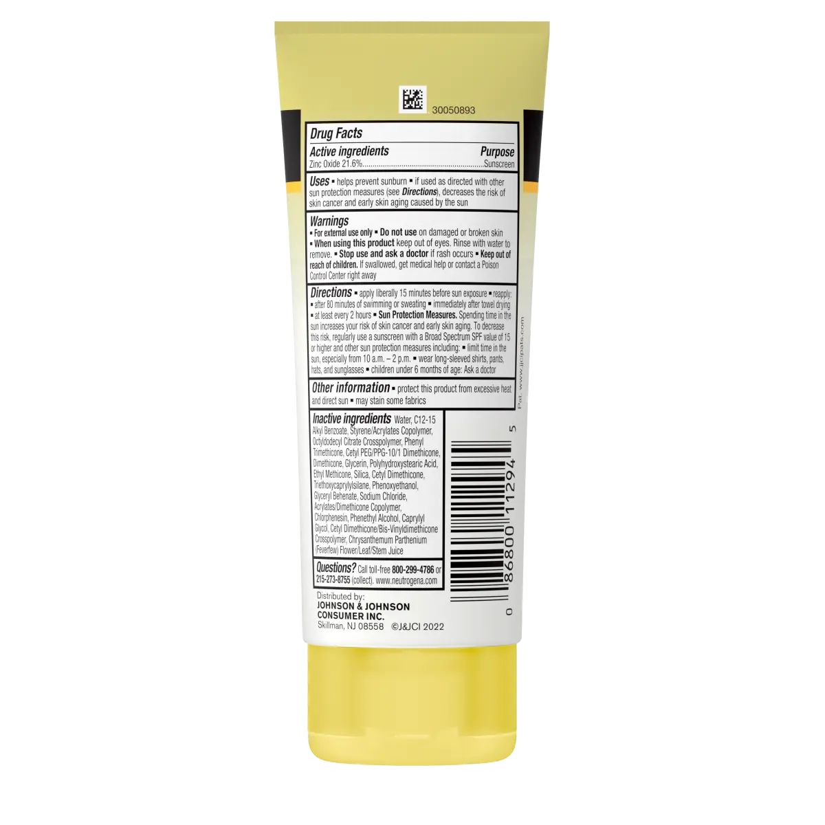 Sheer Zinc Kids Mineral Sunscreen Broad Spectrum SPF 50+, back of pack