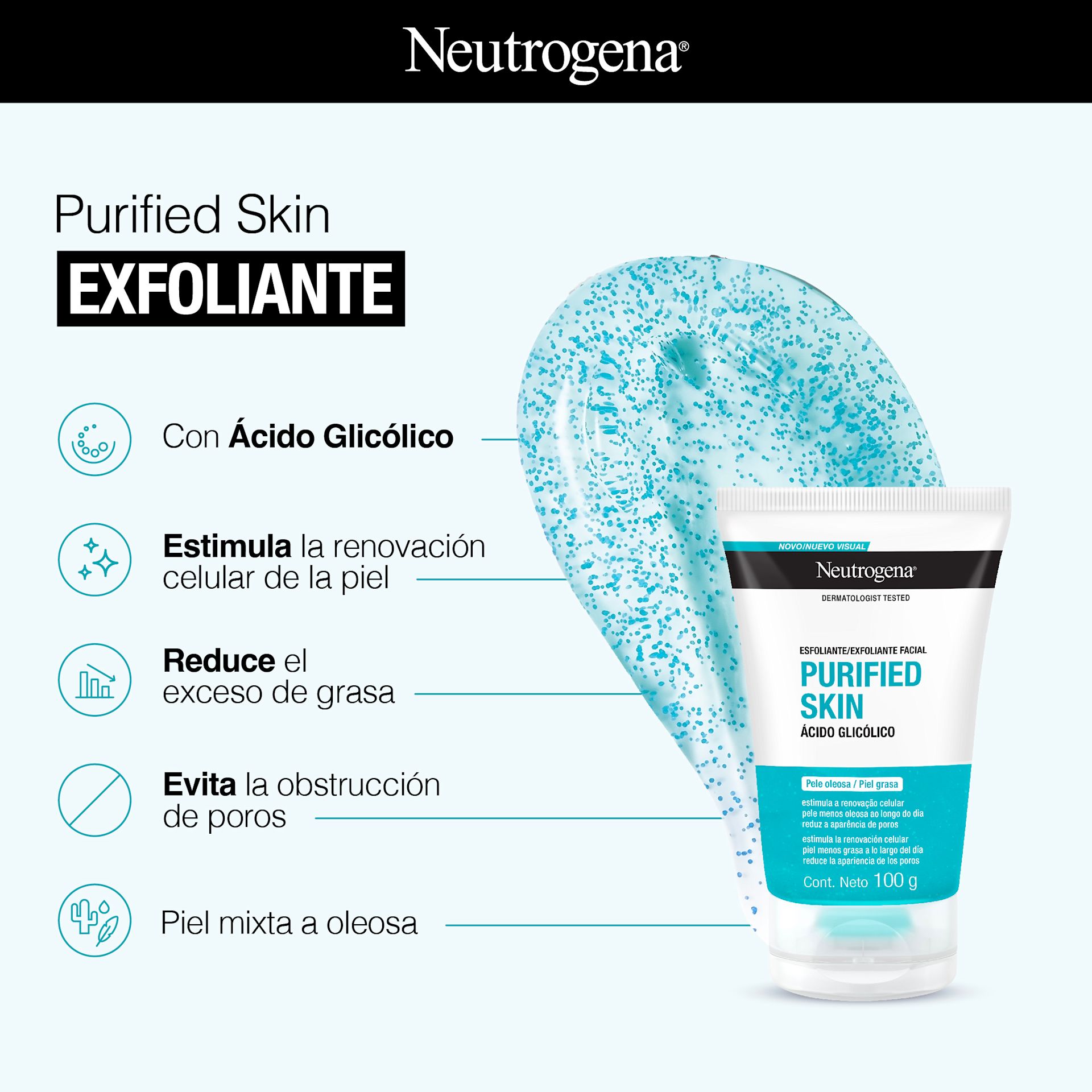 Exfoliante NEUTROGENA® PURIFIED SKIN® x100g - Image 3 - Neutrogena - es-AR