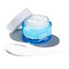 Neutrogena® Hydro Boost Hyaluronic Acid Water Cream open jar with smooth swatch of the product in the foreground