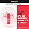 Neutrogena® Stubborn Texture™ cleanser with bubbles and 87 percent smoother complexion claim