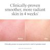 Before and after skin comparison showing clinically proven smoother, radiant, hydrated results