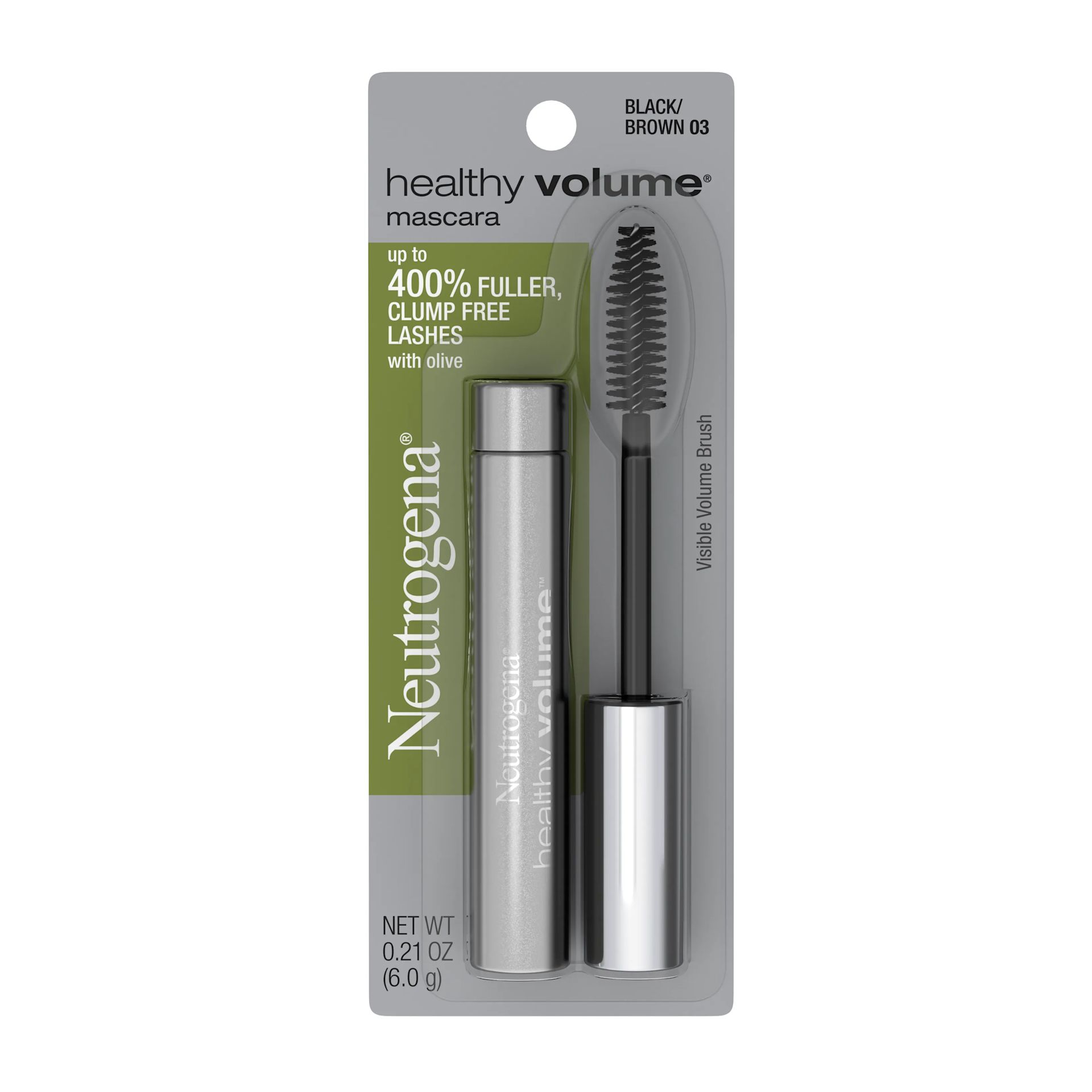 Neutrogena Healthy Volume Mascara, Black/Brown 03, .21 Oz, front of packaging