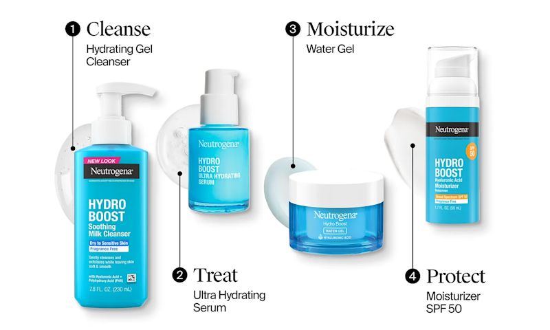 The ultimate hydration regimen: cleanse with hydrating gel cleanser with fragrance. Treat with ultra hydrating serum, moisturize with gel cream, and protect with moisturizer SPF 50