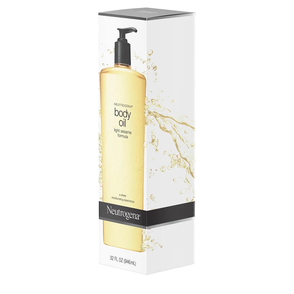 Neutrogena® Body Oil, Light Sesame Formula, 32 Fl. Oz, right angle package view