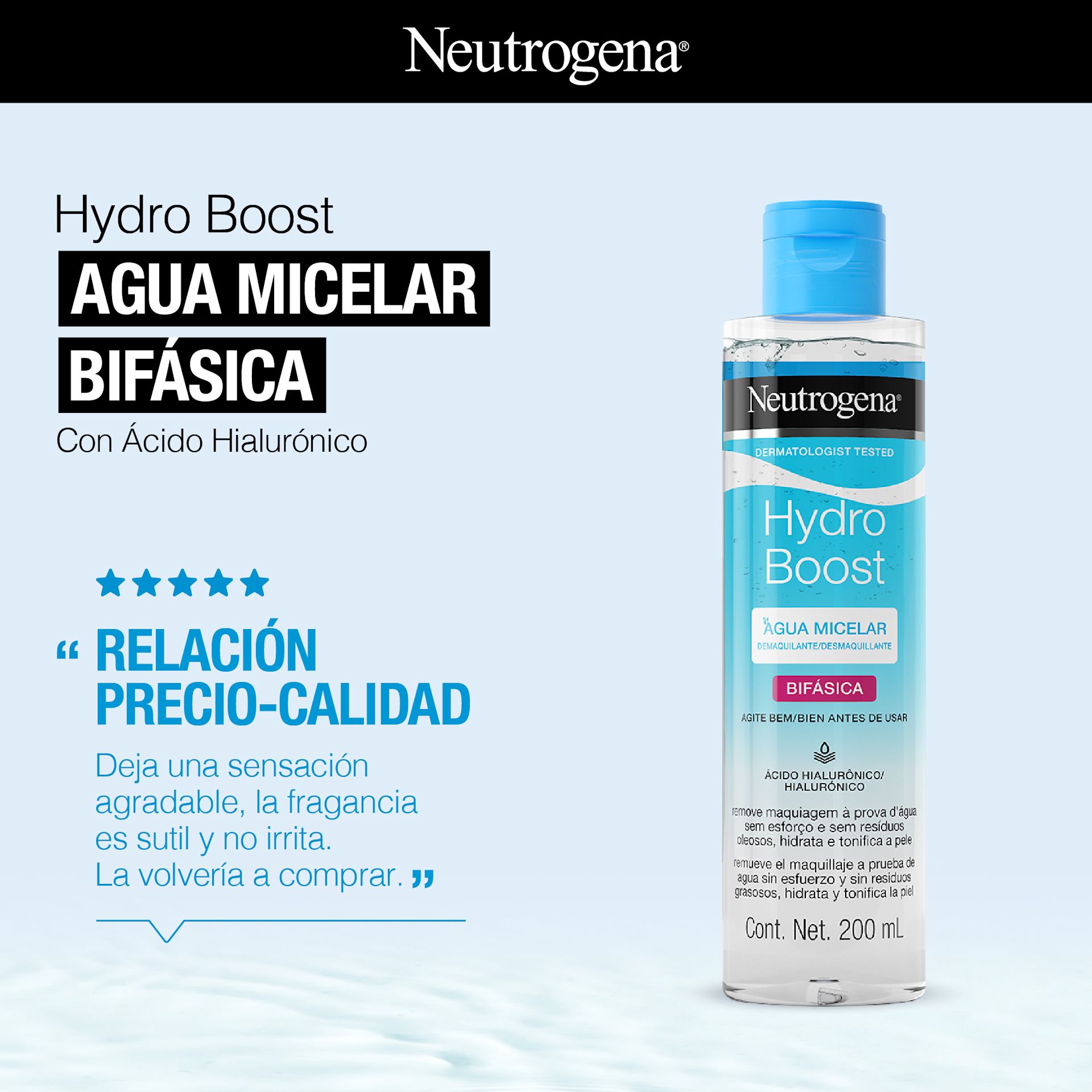 NEUTROGENA® HYDRO BOOST® Agua Micelar Bifásica - Image 5 - Neutrogena - es-AR