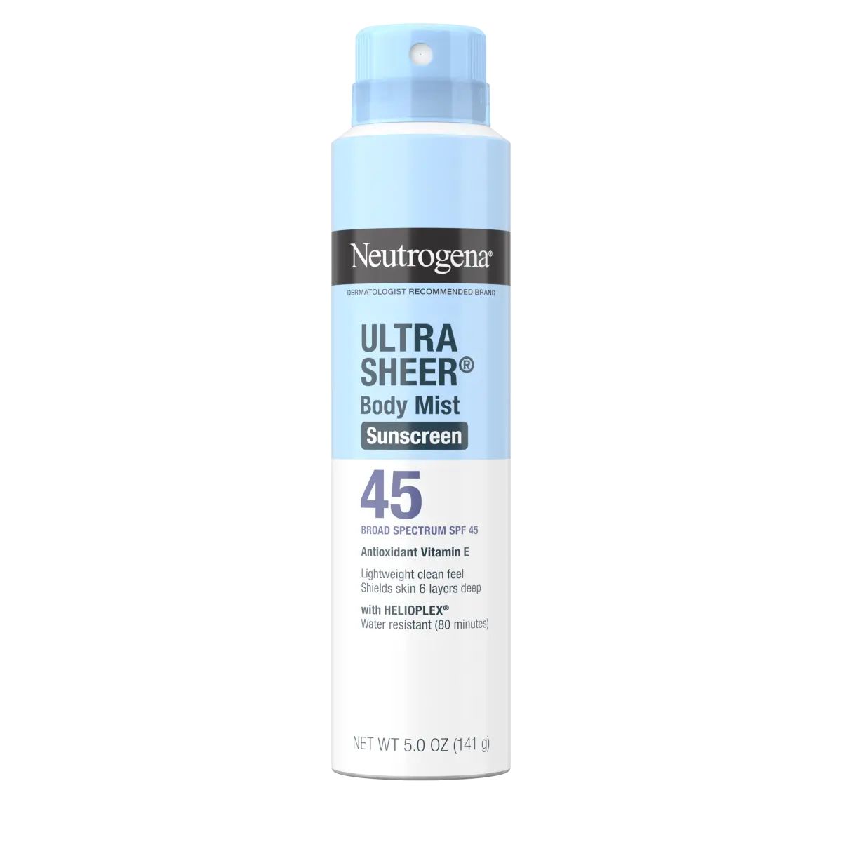 Neutrogena Ultra Sheer Body Mist Sunscreen Broad Spectrum SPF 45, 5 Oz