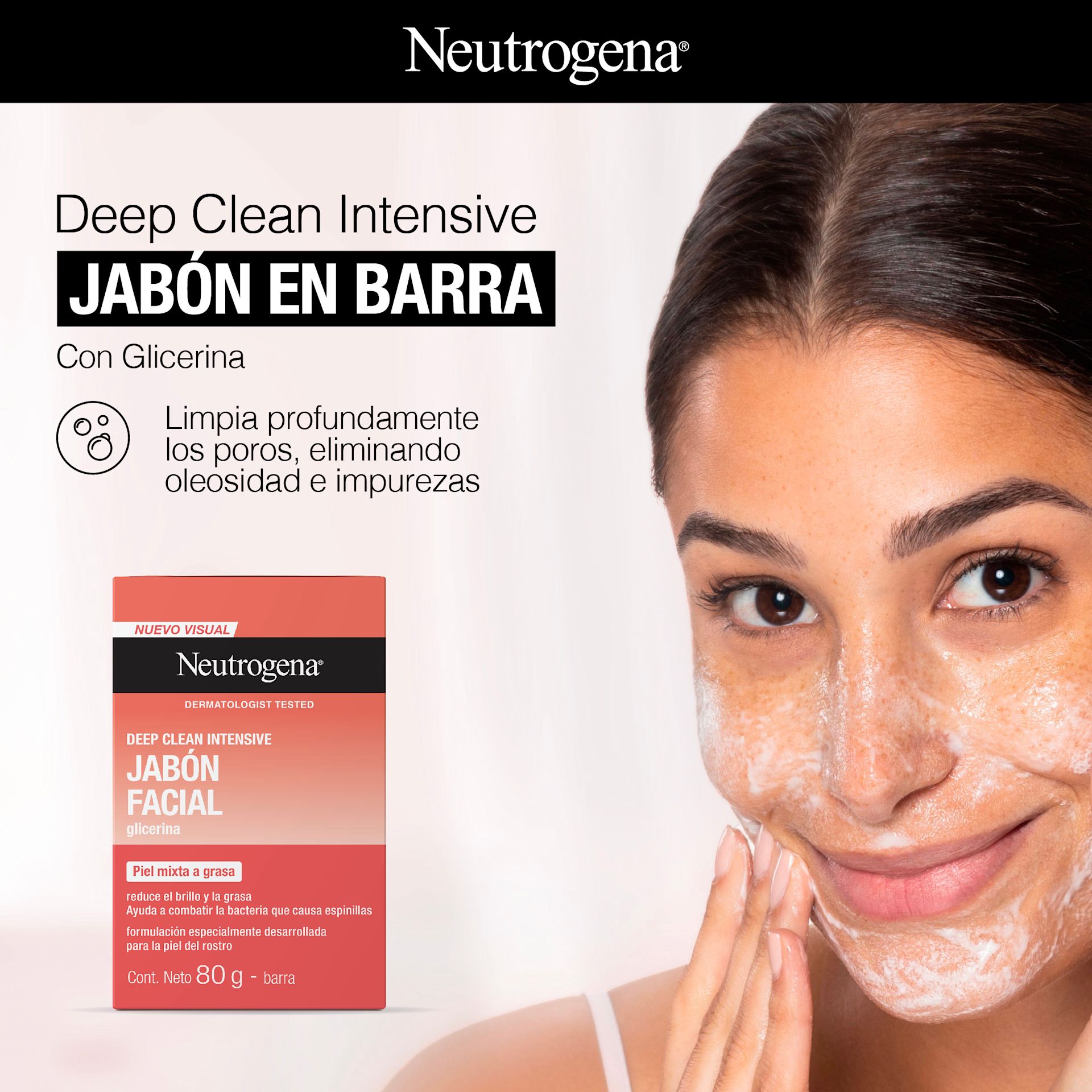 NEUTROGENA DEEP CLEAN INTENSIVE® Jabón en barra de limpieza facial - Image 2 - Neutrogena - es-AR