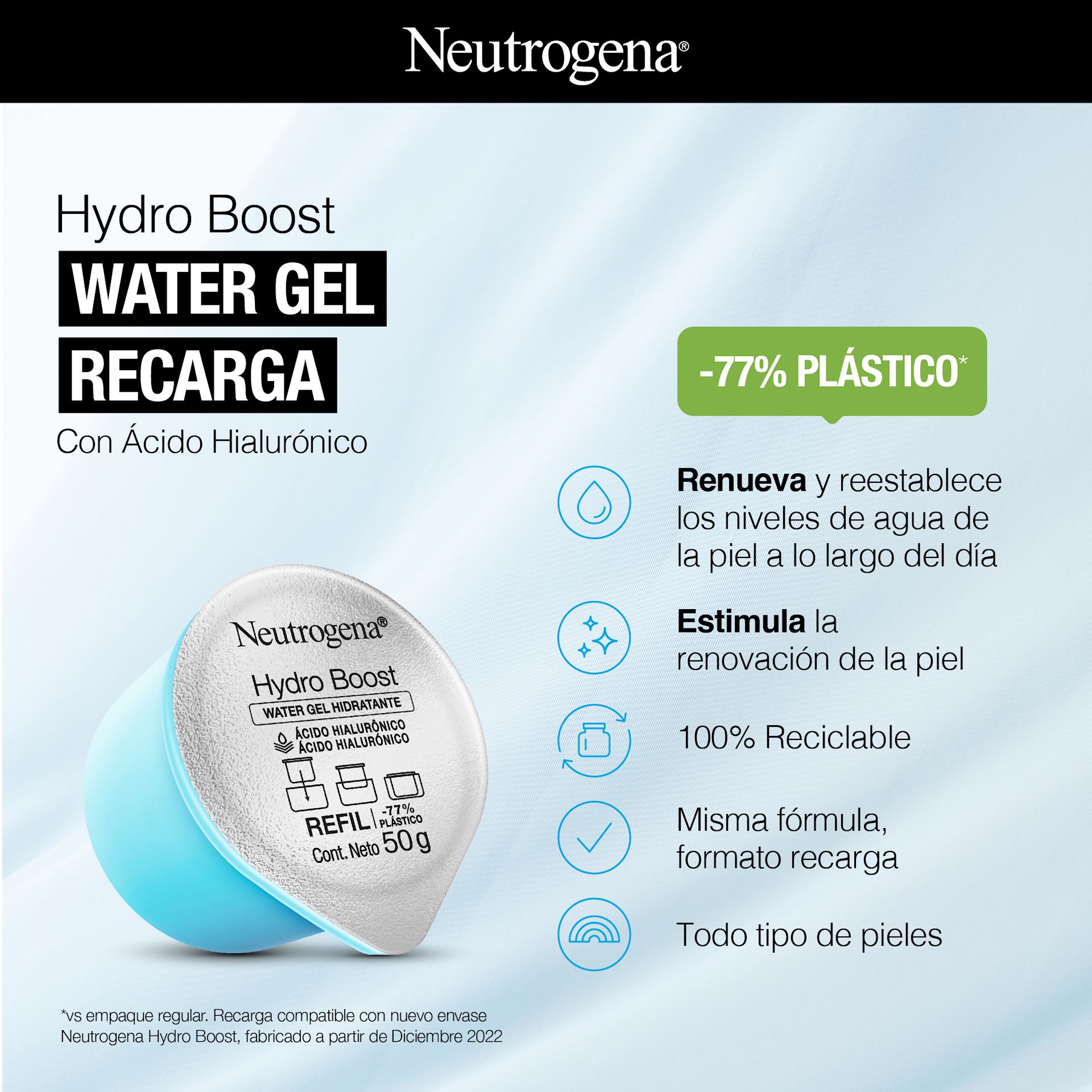 NEUTROGENA® HYDRO BOOST® Water Gel Formato Recarga - Image 3 - Neutrogena - es-AR