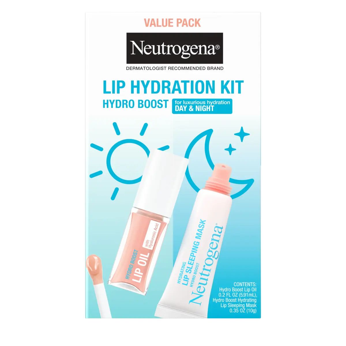 Neutrogena Makeup Lip Sleeping Mask and Lip Oil Duo Set, 2 Items