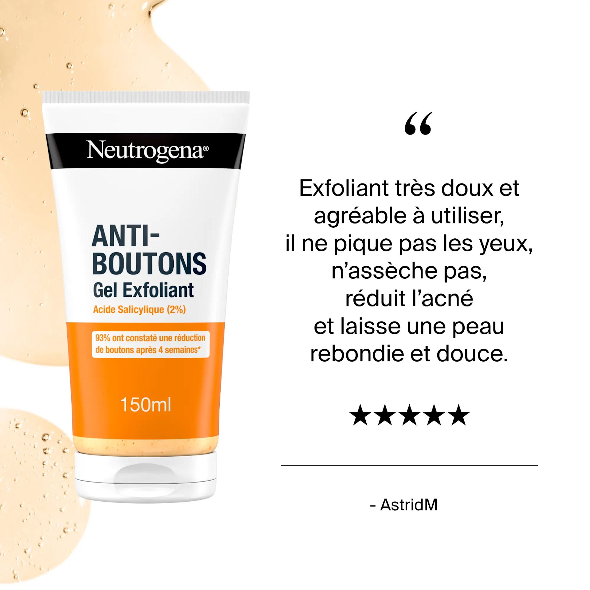 Anti-boutons : gel exfoliant