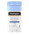 Neutrogena Ultra Sheer® Face + Body Stick Sunscreen Broad Spectrum SPF 70, front of the package