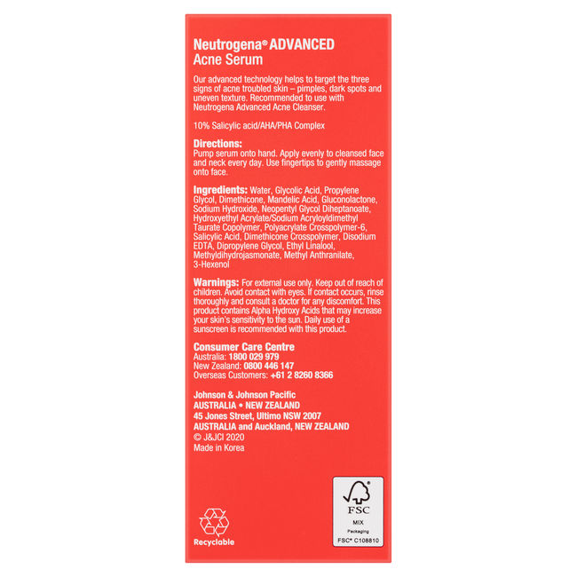Neutrogena® Advanced Acne Serum 30ml - Image 3 - Neutrogena - en-AU