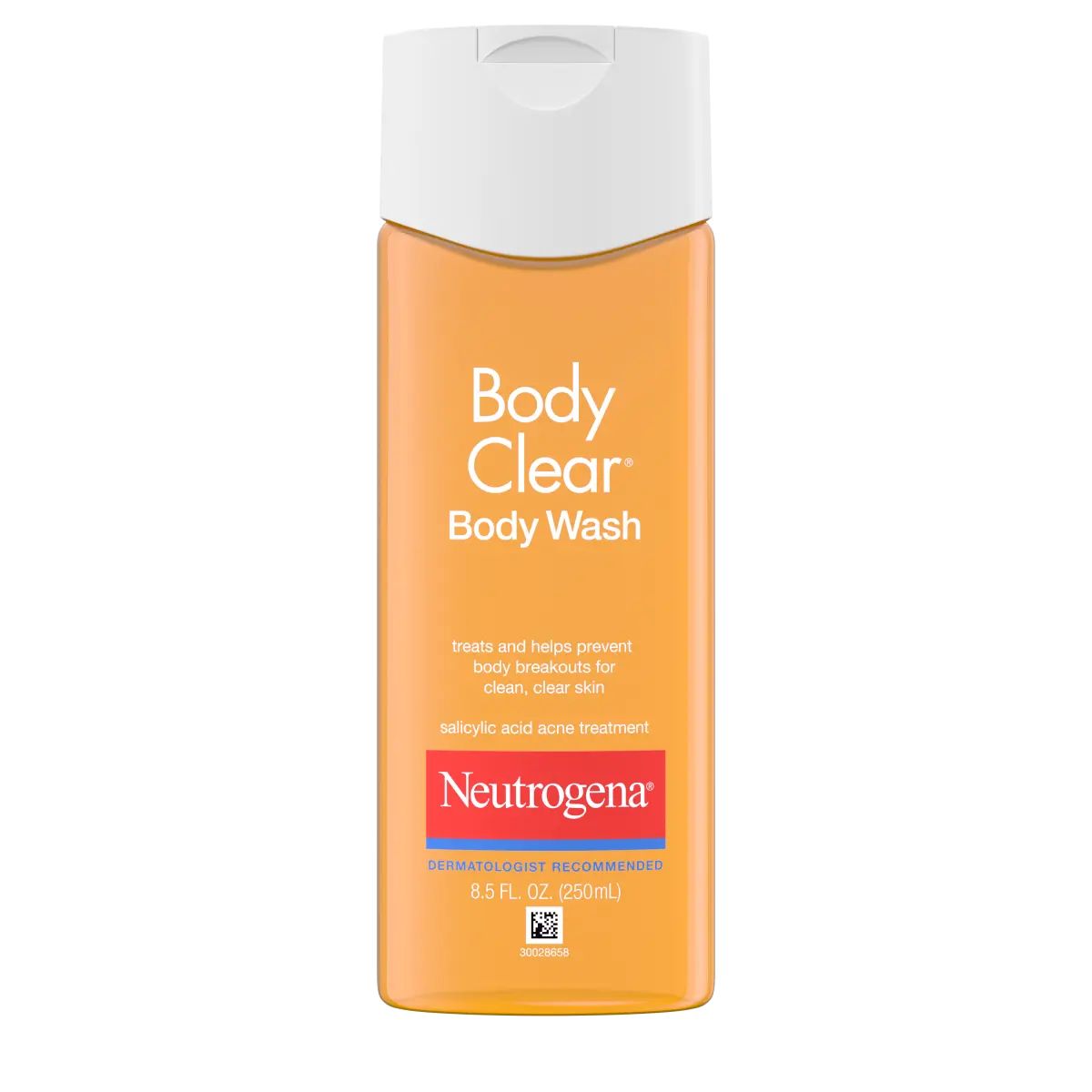 Neutrogena Body Clear® Oil-Free Body Acne Wash with Salicylic Acid, front of the package