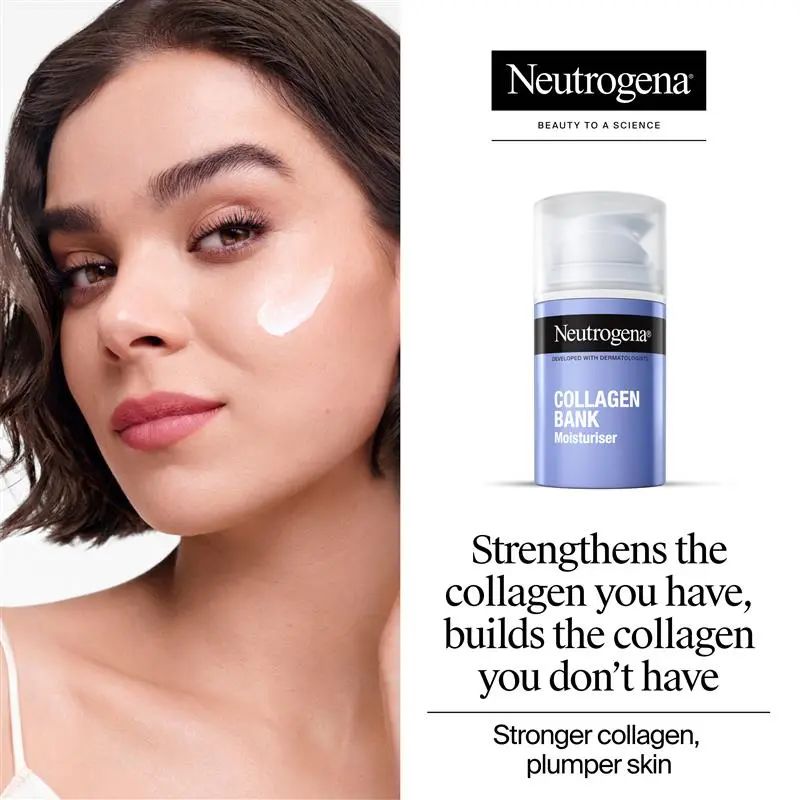 Neutrogena® Collagen Bank Moisturiser SPF30 helps preserve collagen for plumper-looking skin