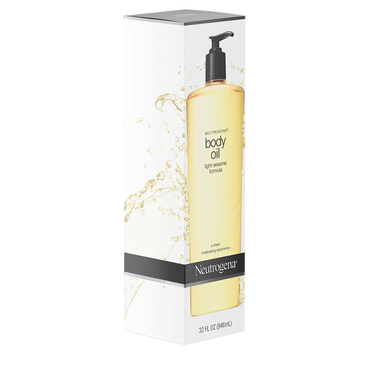 Neutrogena® Body Oil, Light Sesame Formula, 32 Fl. Oz, left angle package view