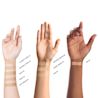 Three arms showing Neutrogena® Mineral Sheers® shade swatches from Classic Ivory to Tan 80