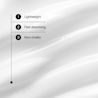 Metallic gradient panel listing benefits lightweight, fast absorbing, non-chalky