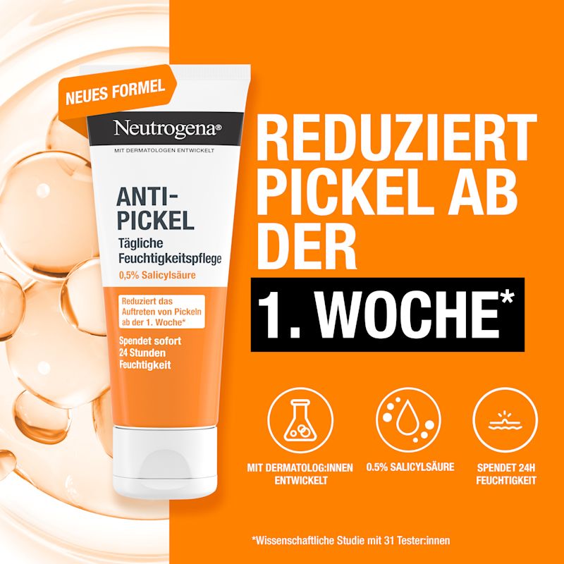 Reduziert Pickel ab der 1. Woche
