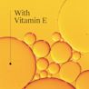 With Vitamin E over golden oil bubbles background
