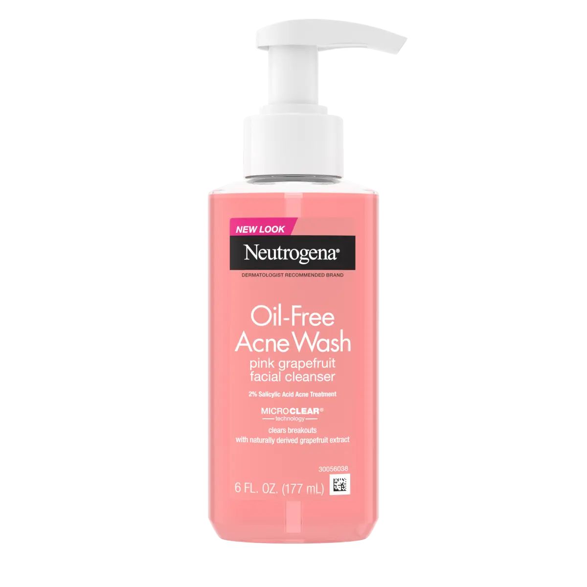 Neutrogena Oil-Free Acne Wash Pink Grapefruit Facial Cleanser 6 Fl. Oz Front of Packaging