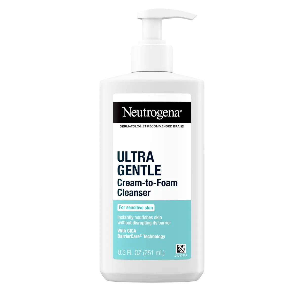  Neutrogena Ultra Gentle Hydrating Cream to Foam Cleanser, front image.
