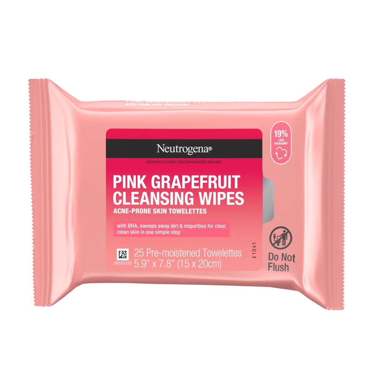 Neutrogena Oil-Free Cleansing Wipes Pink Grapefruit, 25 Count