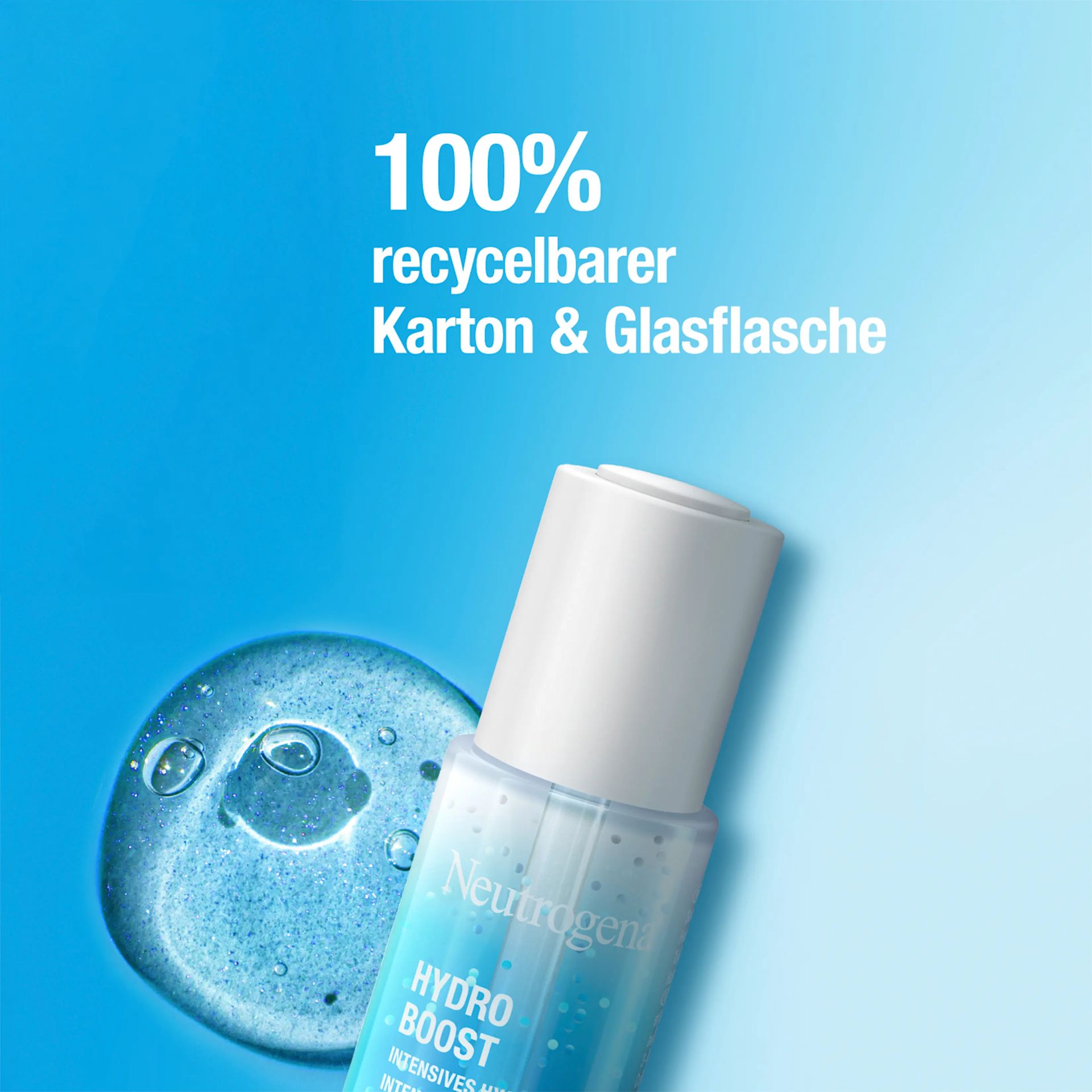 100% recyclebarer Karton & Glasflasche