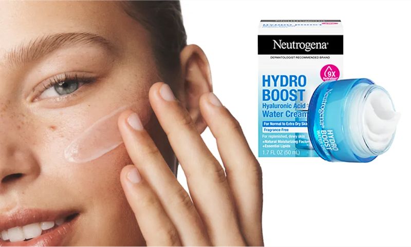 Woman with lighter skin tone applying Water Cream