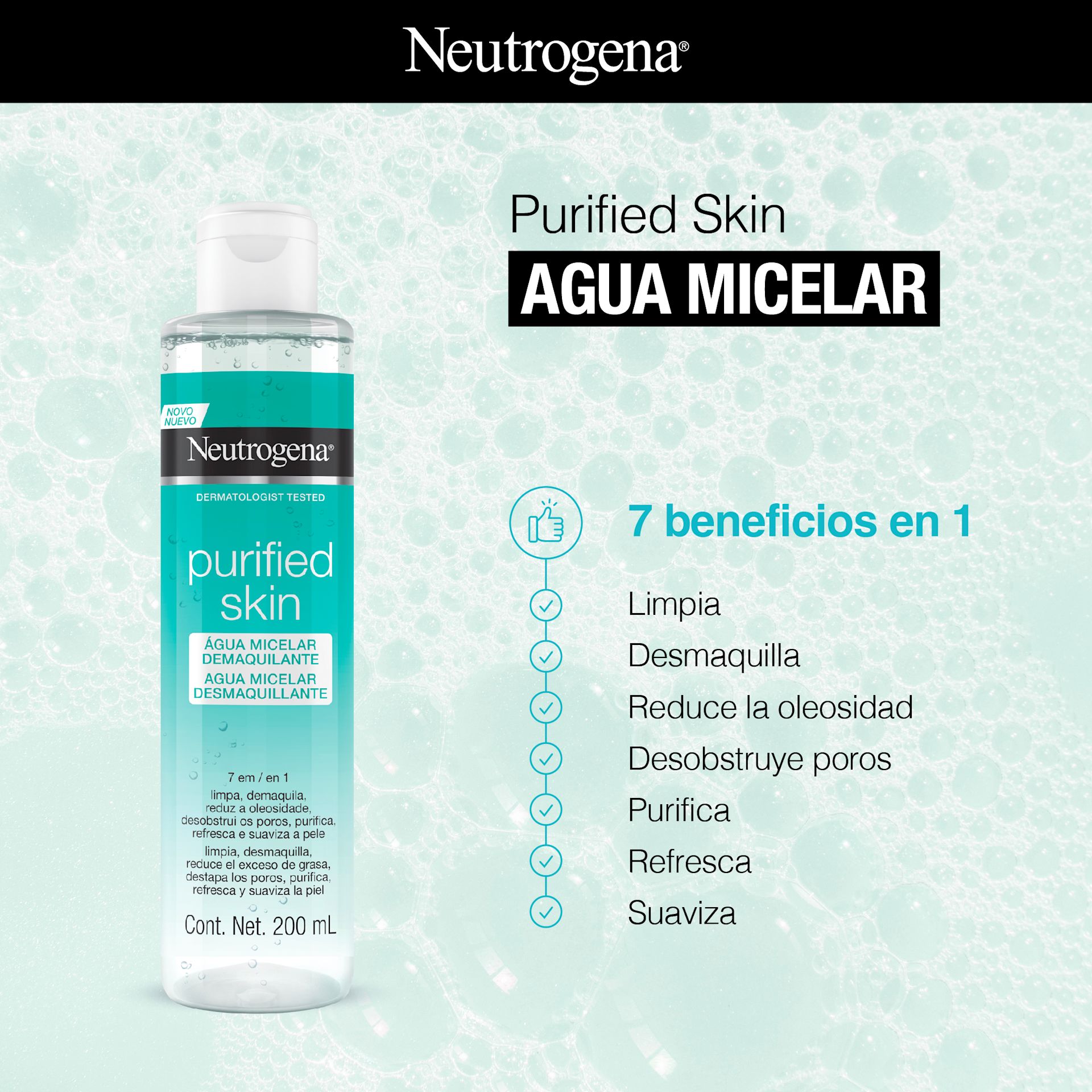NEUTROGENA® PURIFIED SKIN® Agua Micelar 7 en 1 - Image 3 - Neutrogena - es-AR