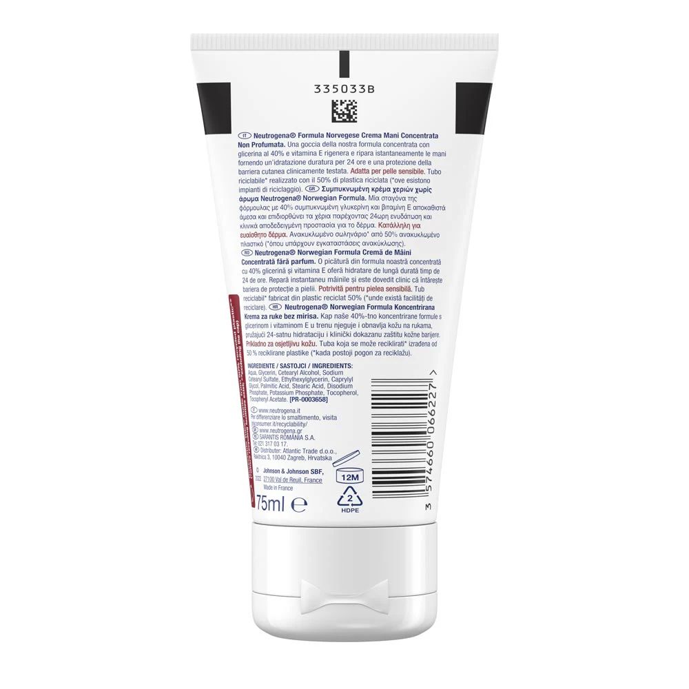Norwegian Formula® Concentrated Unscented Hand Cream Συμπυκνωμένη Κρέμα Χεριών Χωρίς Άρωμα 75ml