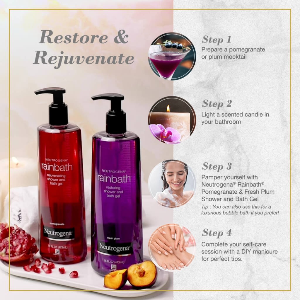 Neutrogena® Rainbath® Rejuvenating Pomegranate Shower and Bath Gel 16oz (473ml) - Image 6 - Neutrogena - en-SG