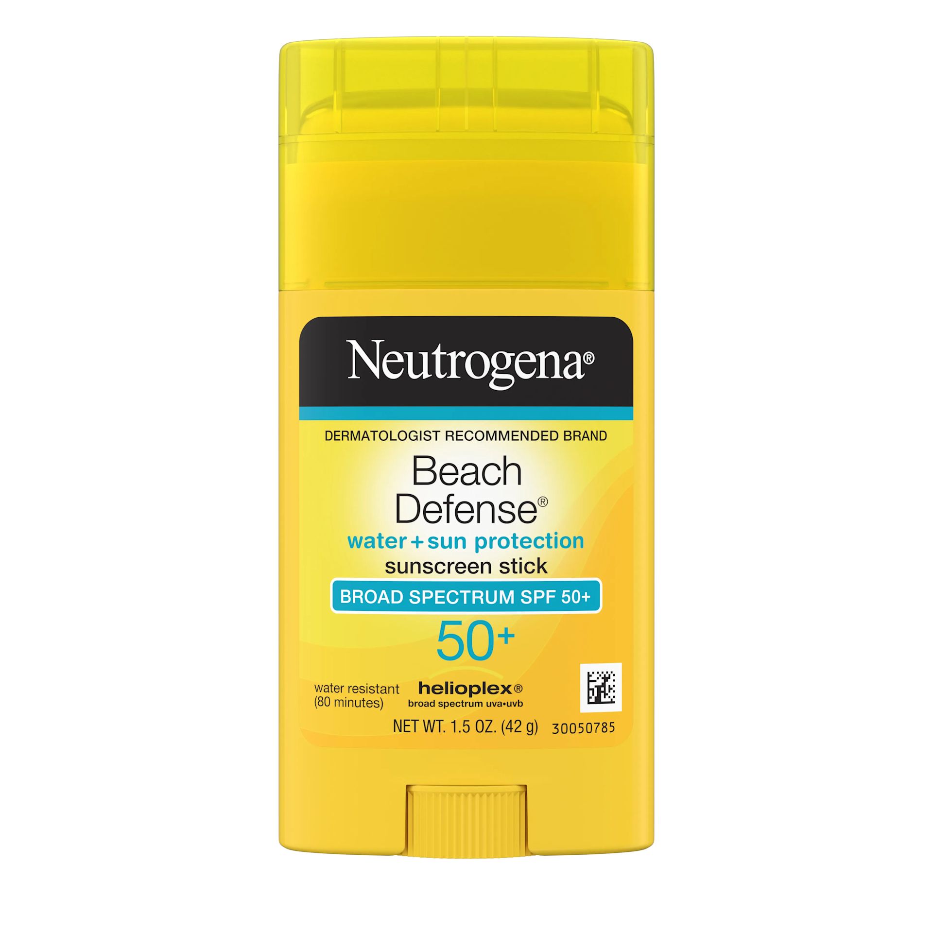 Neutrogena® Beach Defense® Water + Sun Protection Sunscreen Stick Broad Spectrum SPF 50+ Front of Pack