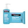 Neutrogena® Hydration Boost Cleansing Regimen Duo with Hydrating Fragrance Free Gel Cleanser & Cleansing Wipes With Hyaluronic Acid individual product packaging
