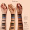 Three arms showing Neutrogena® Intense Gel Eyeliner swatch colors