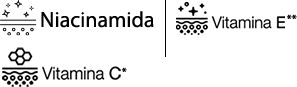 Niacinamida, Vitamina E y Vitamina C