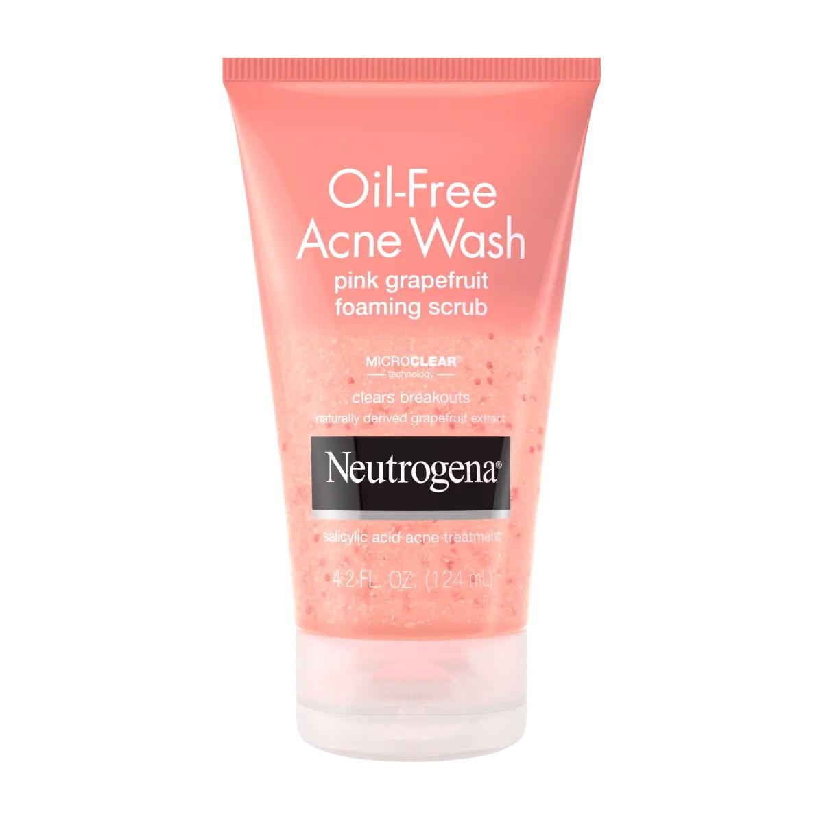 Neutrogena® Oil-Free Acne Wash Pink Grapefruit Foaming Scrub, 4.2 Fl. Oz, front of pack