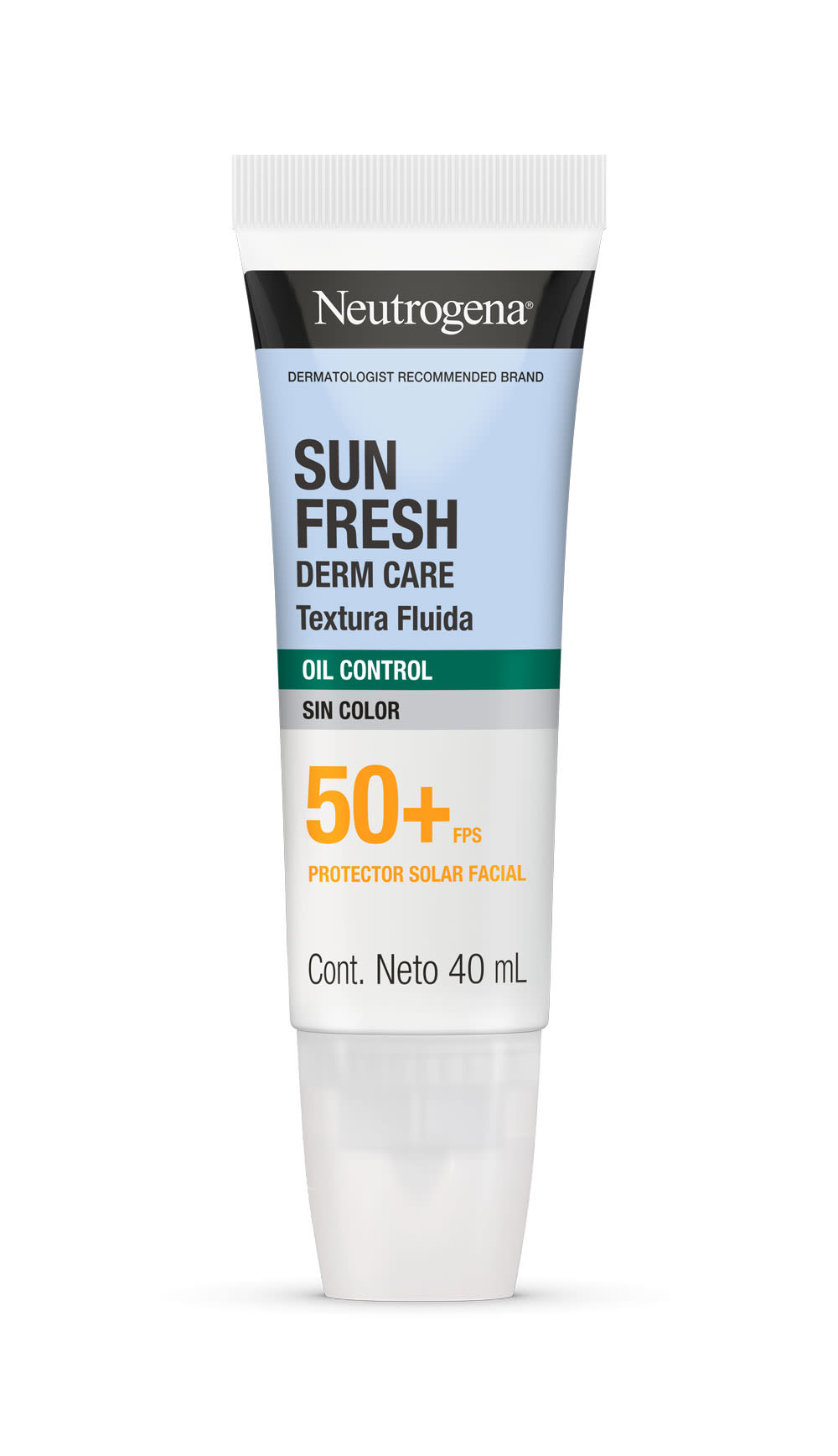 Protector Solar Facial Neutrogena Sun Fresh Oil Control Fluido Sin Color FPS 50+ 40mL